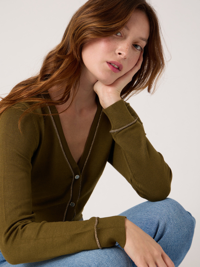 Gilet avec détails fils métallisés