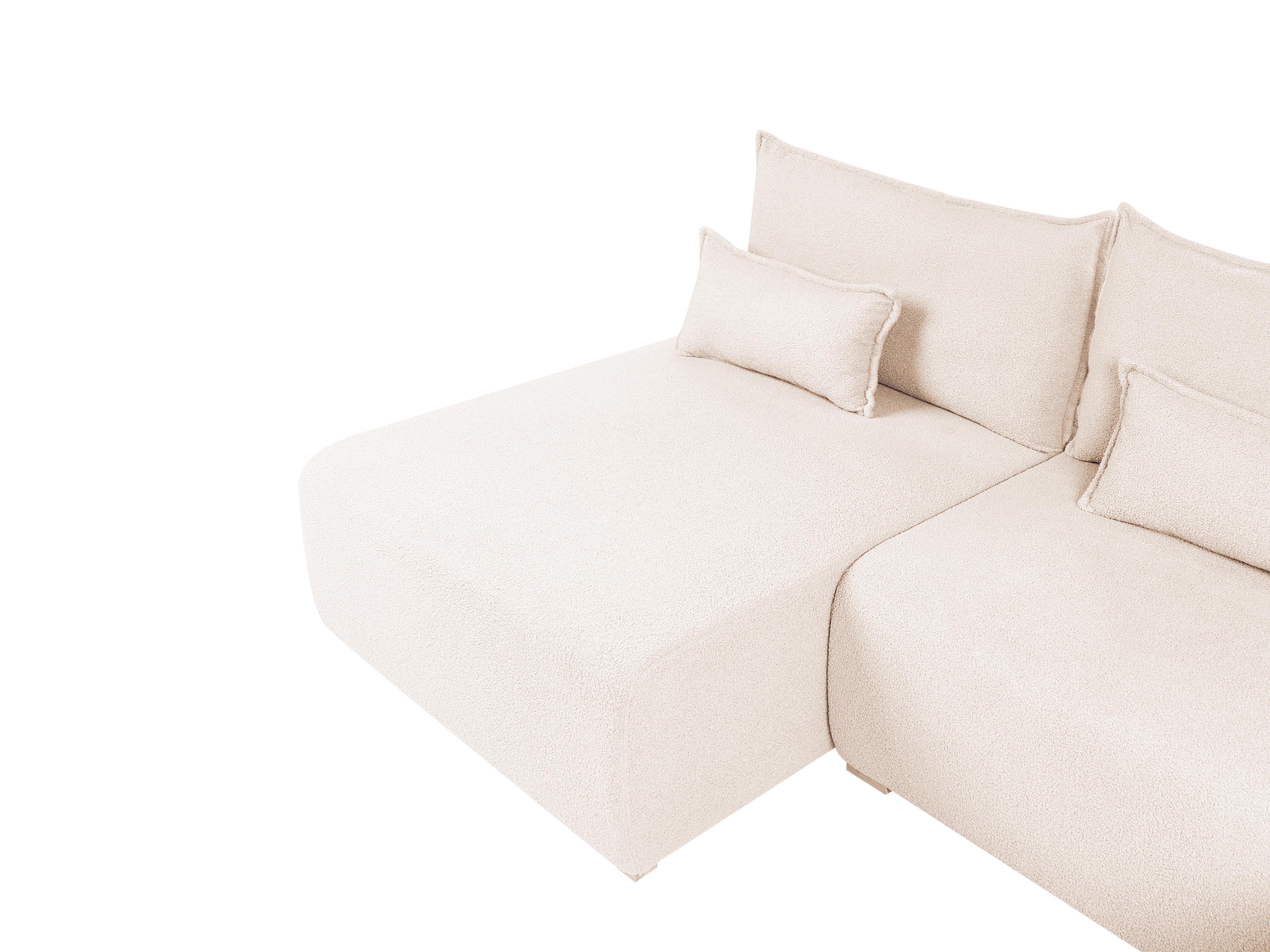 Modulaire hoekbank NERBO Bouclé Beige rechtszijdig