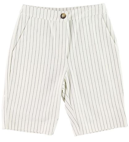 Grønt Shorts - Henna Bermuda - Hvid m. Striber
