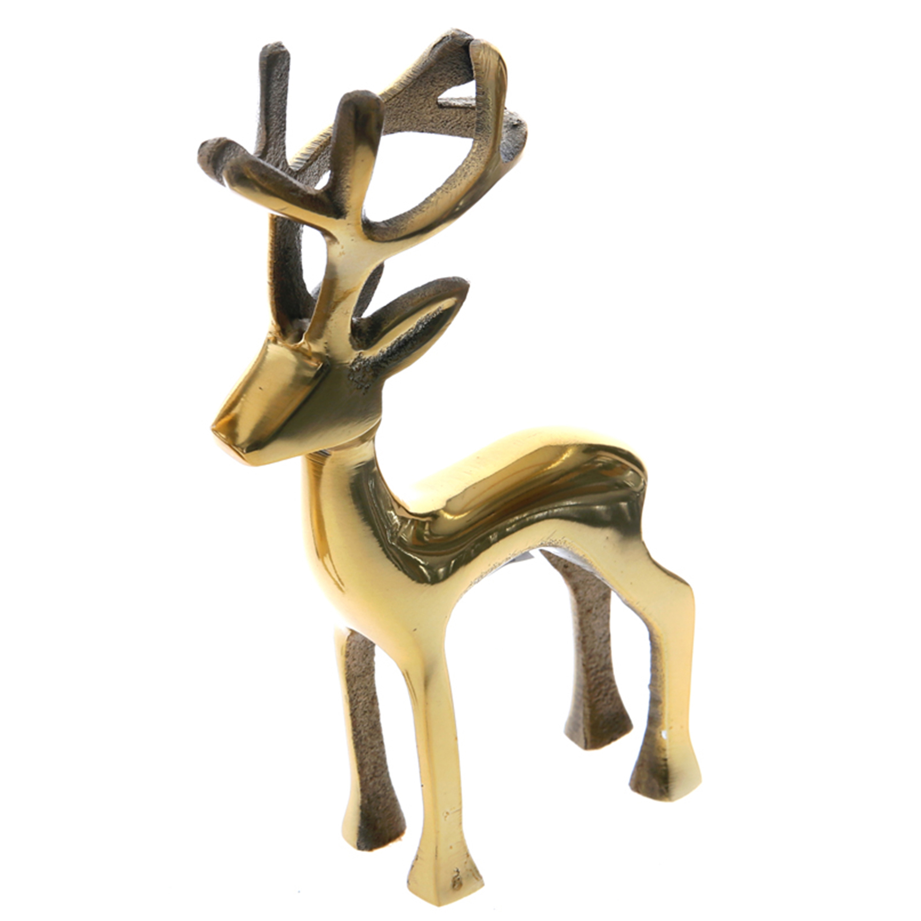 Hirsch-Dekofigur - gold - Aluminium