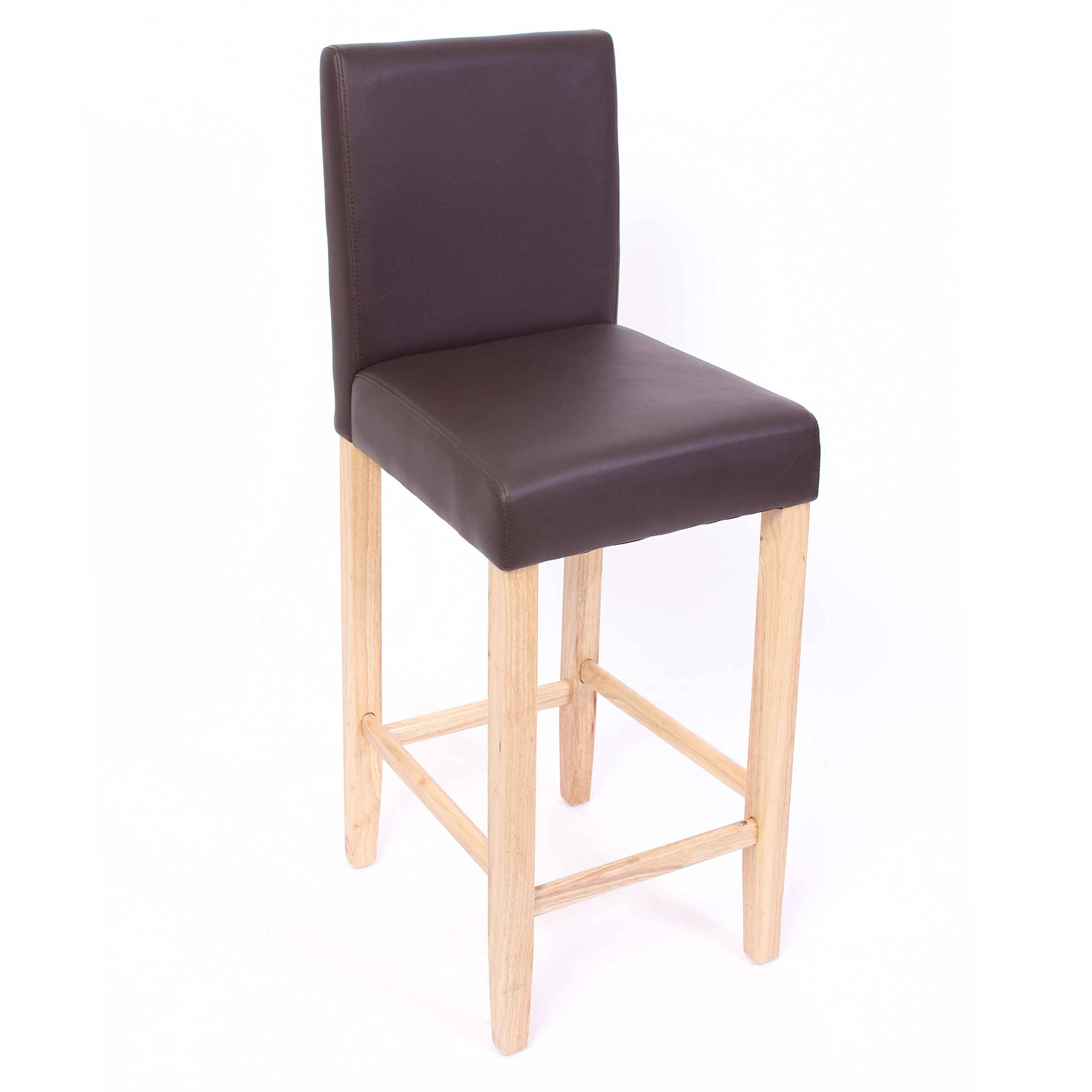 2er-Set Barhocker Cesena Leder ~ braun, helle Füße