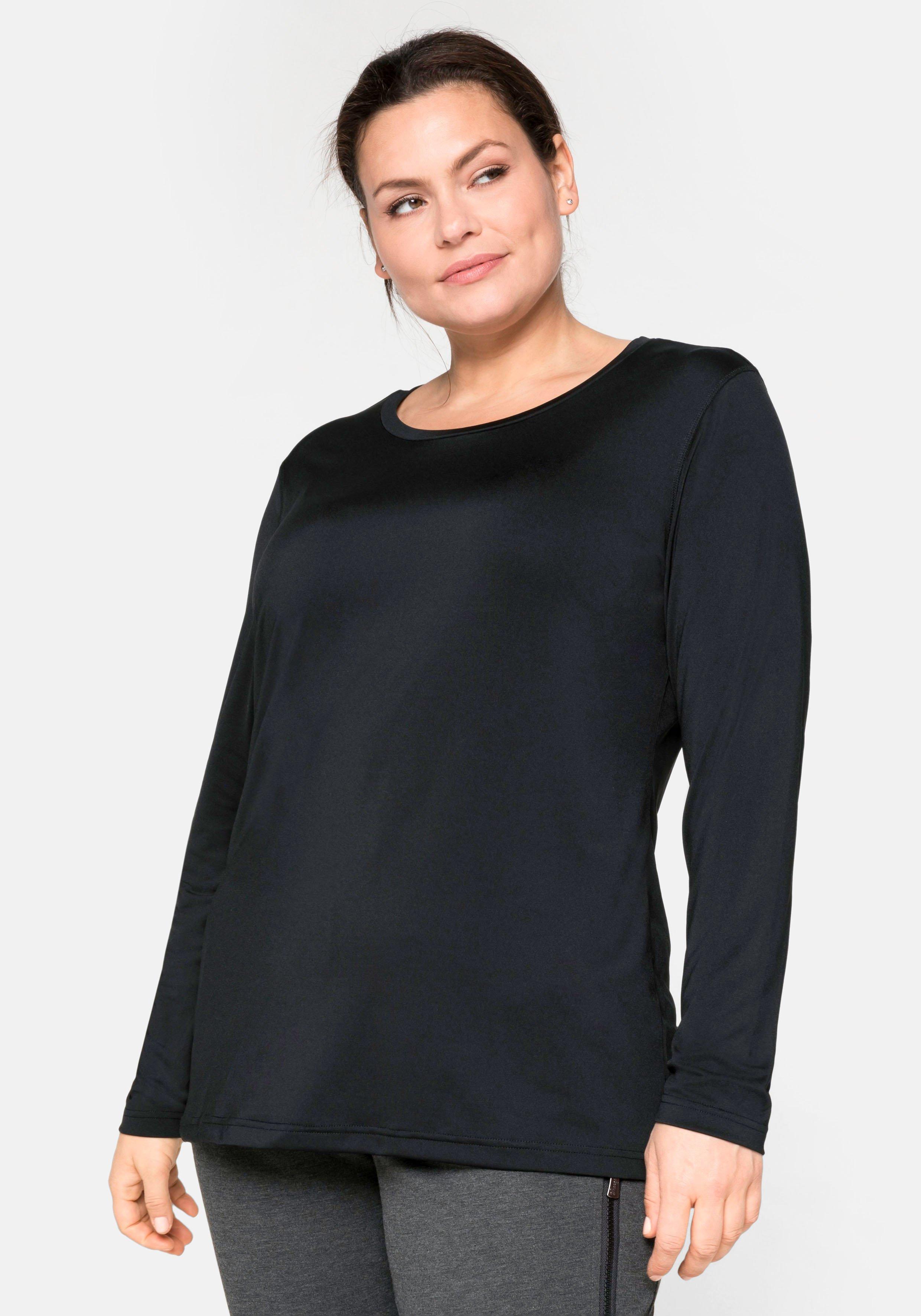 Langes Funktionsshirt mit Rundhalsausschnitt