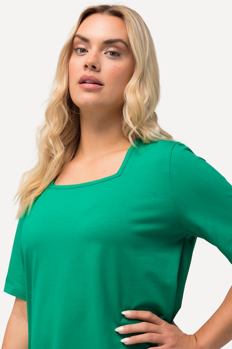 T-Shirt, A-Linie, Carree-Ausschnitt, Halbarm
