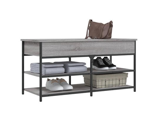 VIDAXL - Banc à chaussures sonoma gris 100x42,5x50 cm bois d'ingénier...