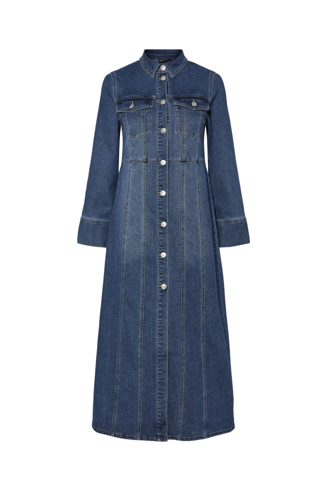 Pieces Pcfemma Ls Long Denim Dress Fsy
