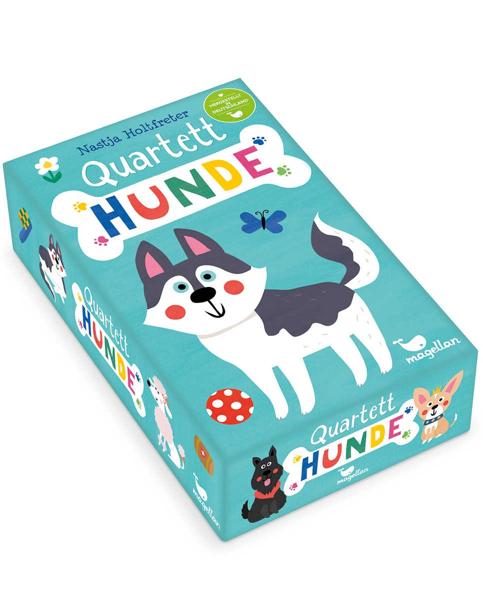 Kartenspiel QUARTETT - HUNDE in bunt