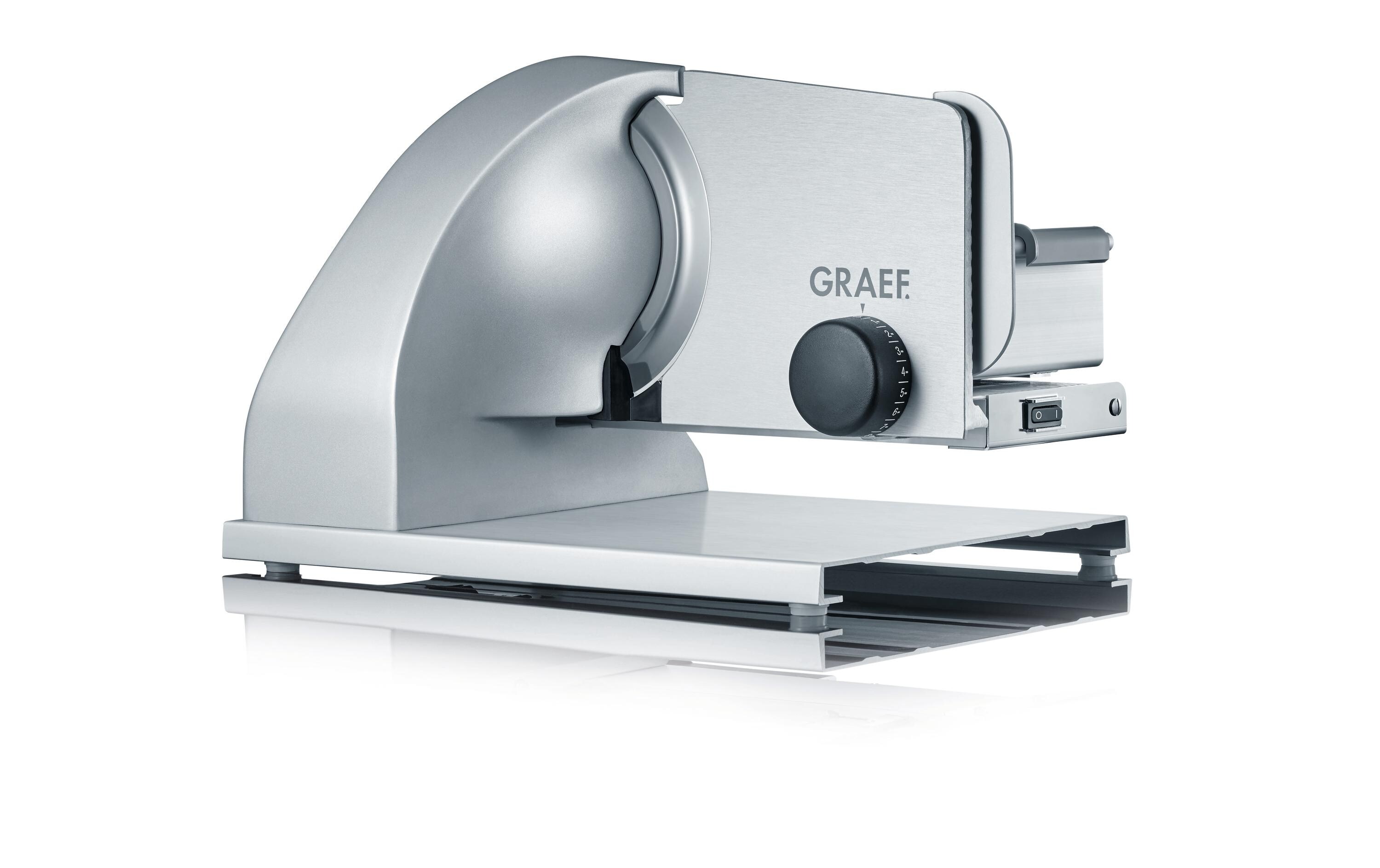 Schneidemaschine SKS900 Silber<br>Hochwertiger, freitragender Allesschneider aus Vollmetall