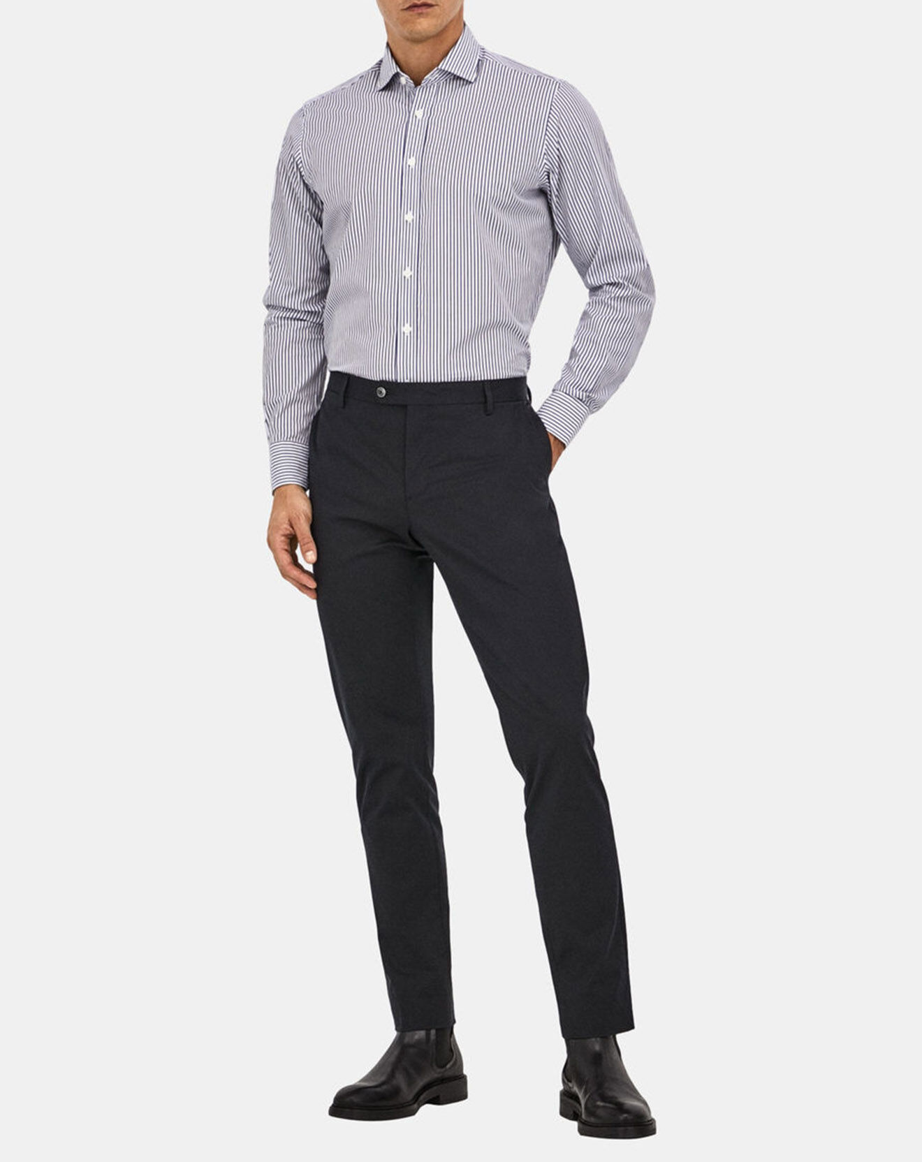 Hackett London Chemise Slim Fit rayée bleue