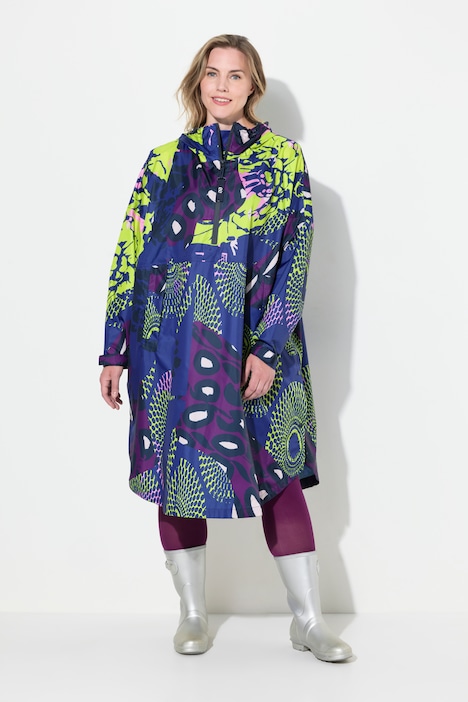 Funktions-Regencape, Unisex, Print, Kapuze