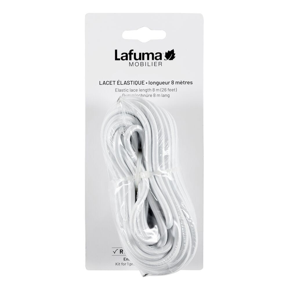 Schnur 8 m ohne Endkappen Gummiband Weiß Blanc