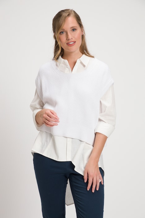 Pullunder, Oversized, Rundhals, ärmellos, Biobaumwolle