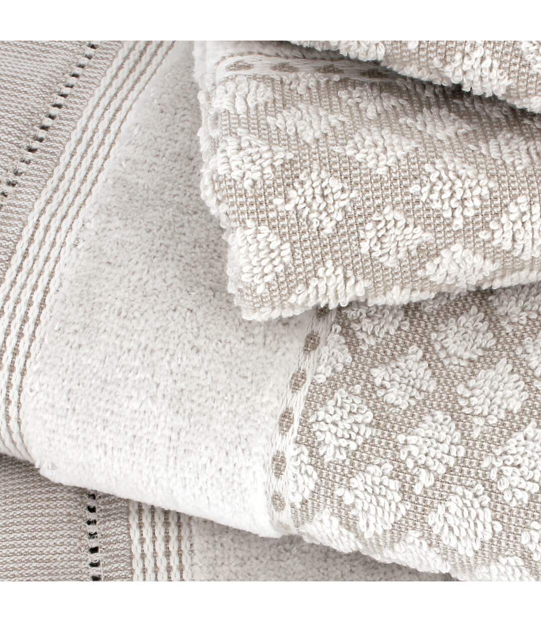Parure de bain LINEN blanc 5 pièces