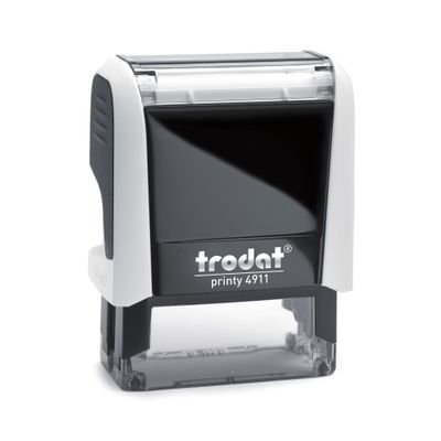 TRODAT Printy 4911 - Tampon personnalisable avec 3 lignes de texte - zone d'impression 38 X 14 MM - blanc