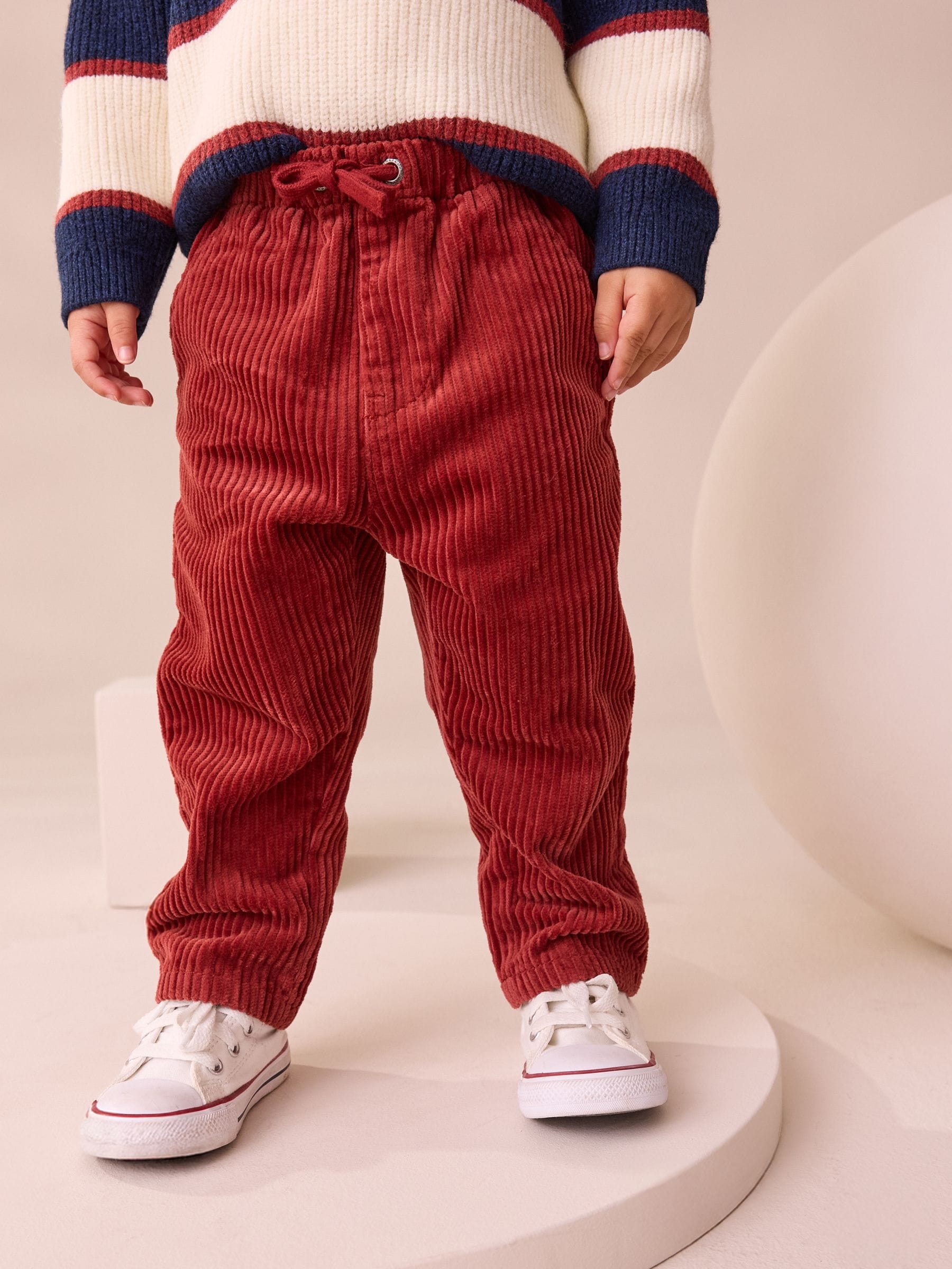 Donkerrood - Corduroy instapbroek (3mnd-7jr)