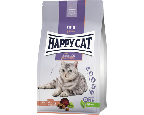 HAPPY CAT Senior Zalm droogvoer voor katten 1,3 kg