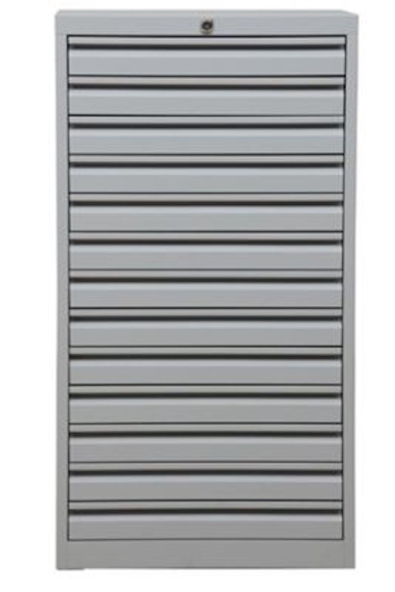 PROREGAL Swan ladekast met 13 laden, HxBxD 98 x 53 x 43 cm, grijs