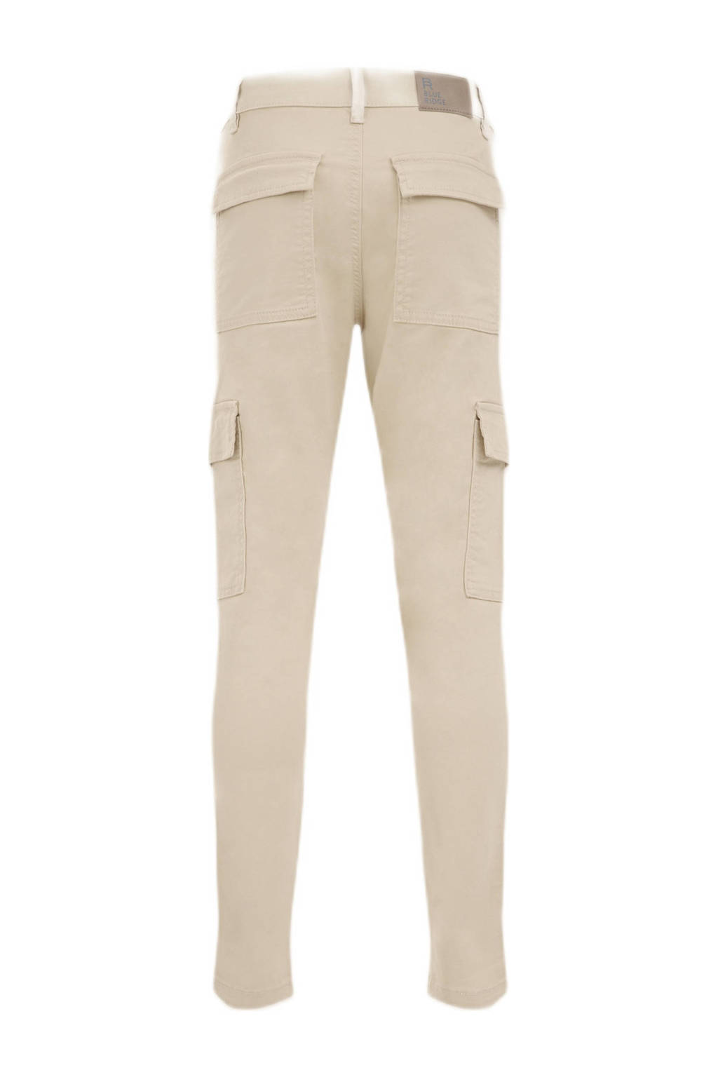 WE Fashion slim fit cargobroek beige