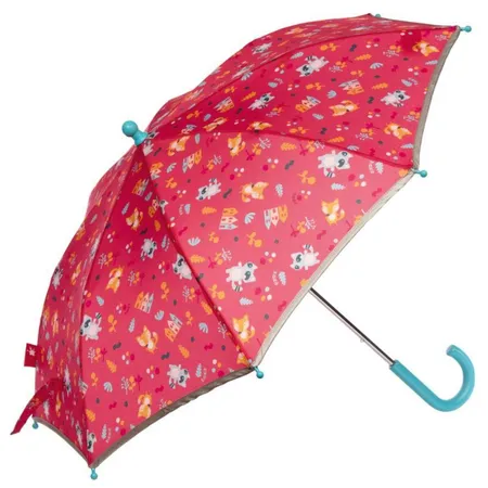 Sigikid Kinder Regenschirm Waschbär KiGa COLORI, 75 cm