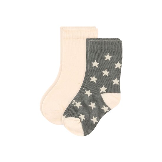 Lot de 2 paires de chaussettes étoiles   Beige/Khaki        19/22   de               Petit Bateau