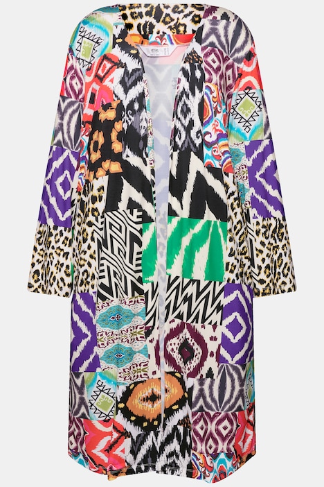 Kimono, lang und offen, Patchprint, Langarm