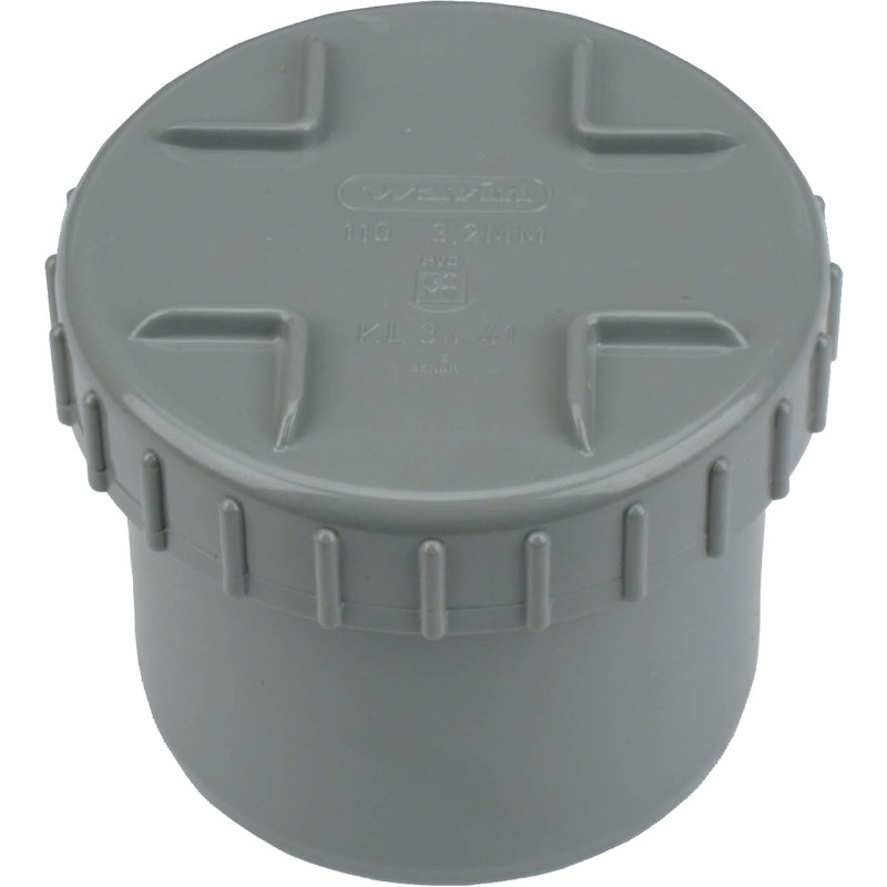 PVC lijm einddop + schroefkap 110mm