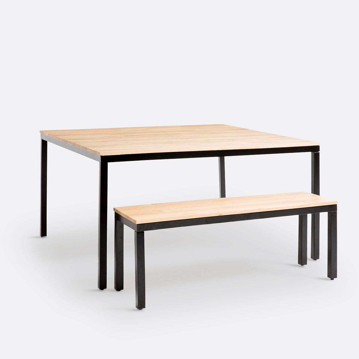 LA REDOUTE INTERIEURS<br>Mesa quadrada em carvalho e aço, 8 pessoas, Nairobi