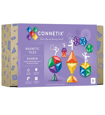 Connetix Magnets?t - 36 Dele - Rainbow Shape Expansion Pack