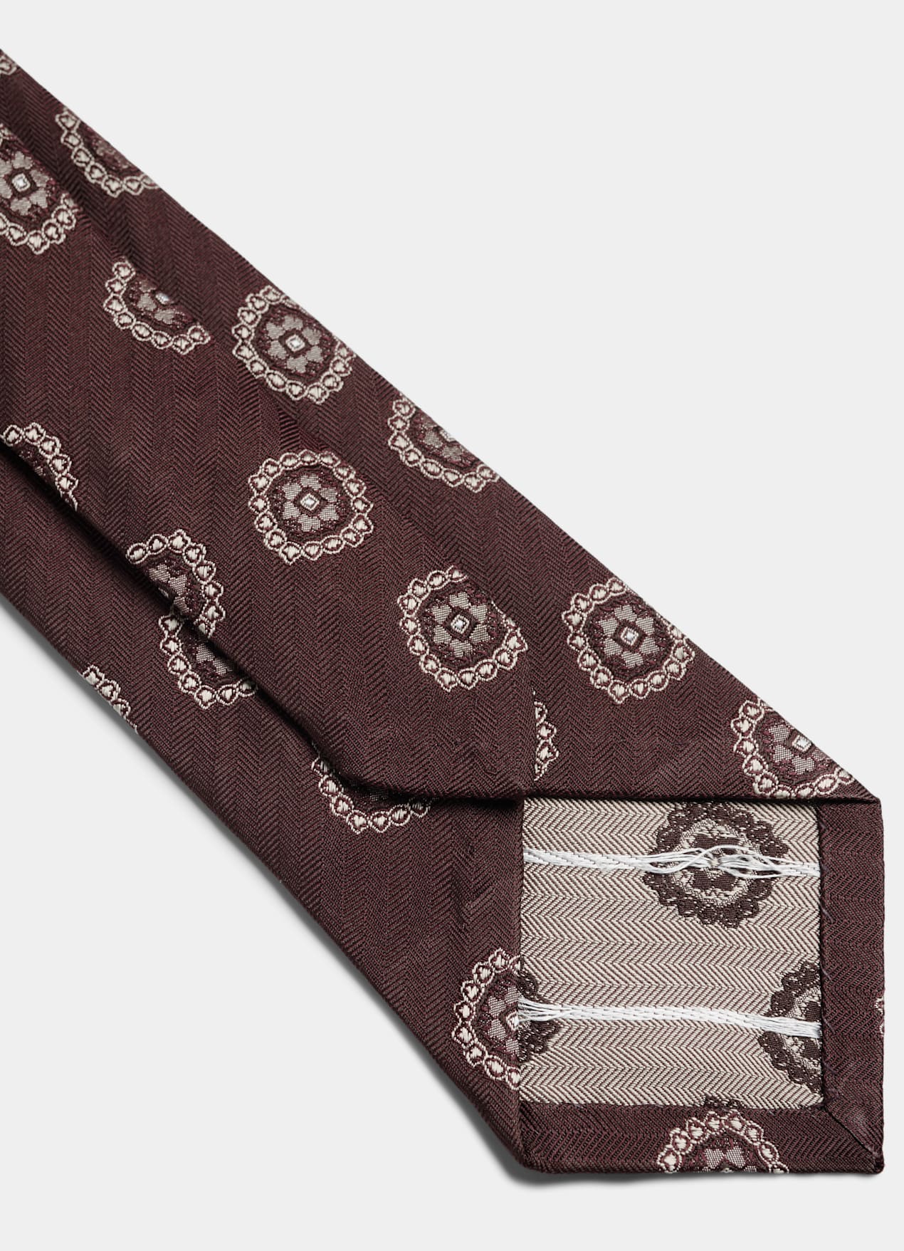 Cravate bordeaux motif graphique