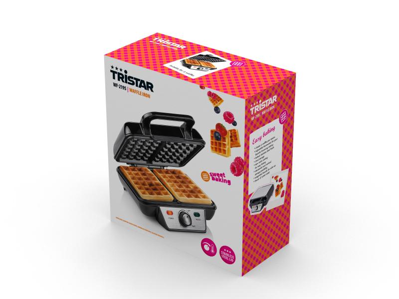 Tristar Waffeleisen WF-2195 Edelstahl-Waffeleisen