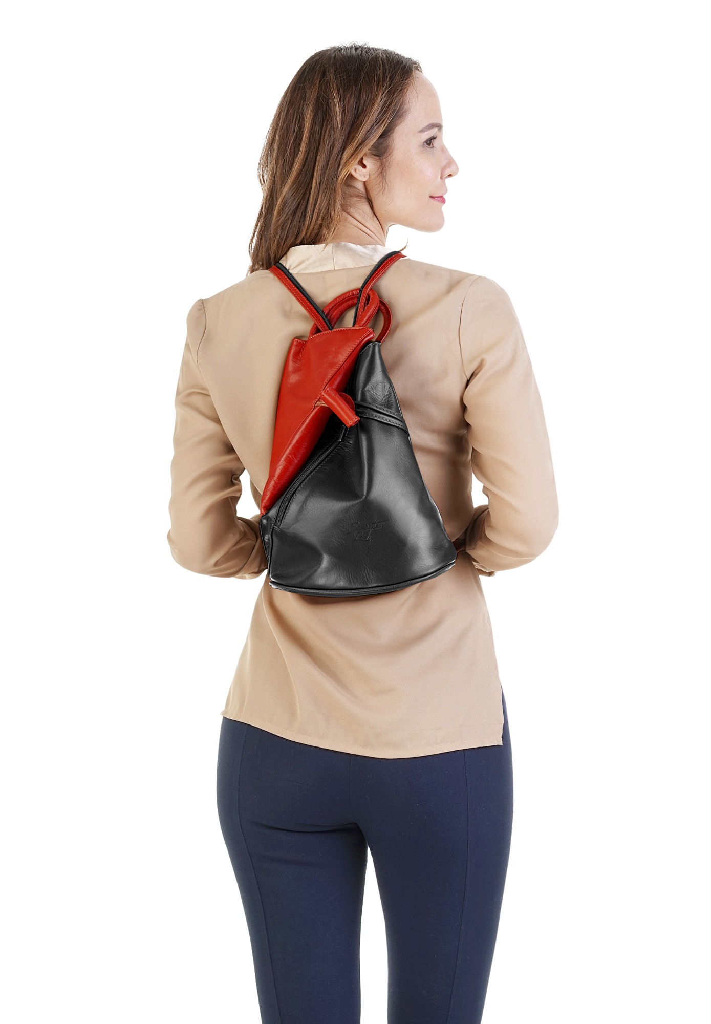 Samantha Look Cityrucksack echt Leder, Made in Italy