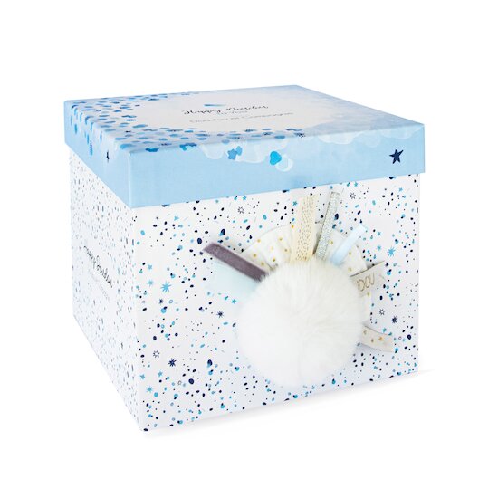Pantin pompon   Happy Glossy blanc        de               Doudou et Compagnie