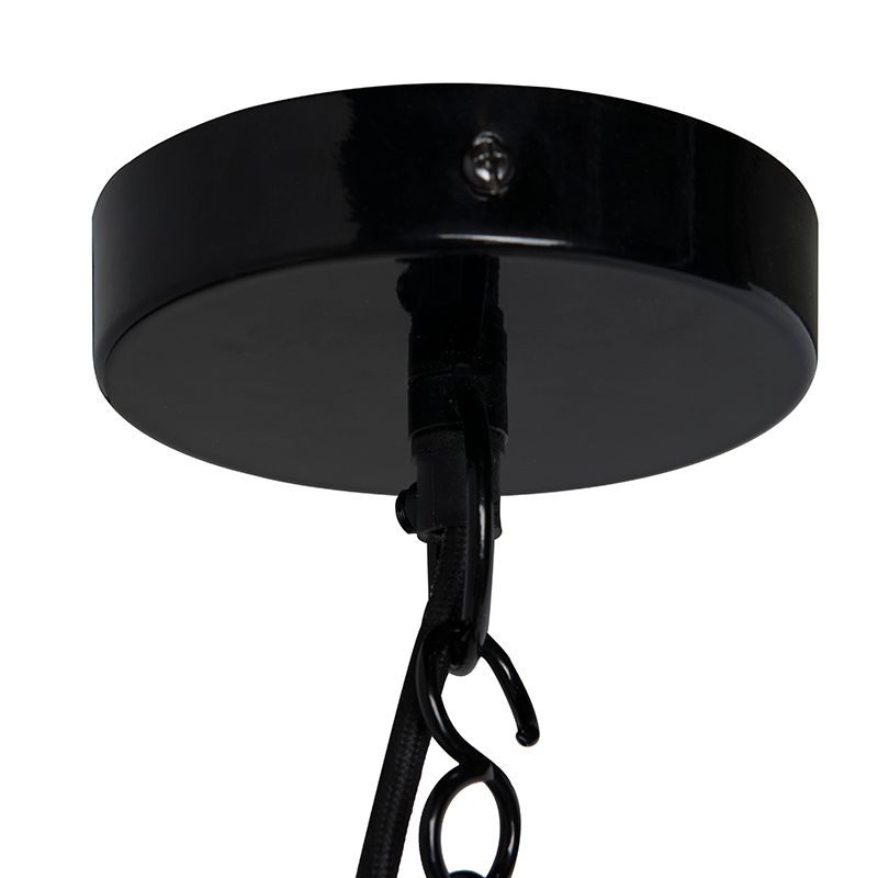 Set van 2 industriële hanglampen zwart - Warrior