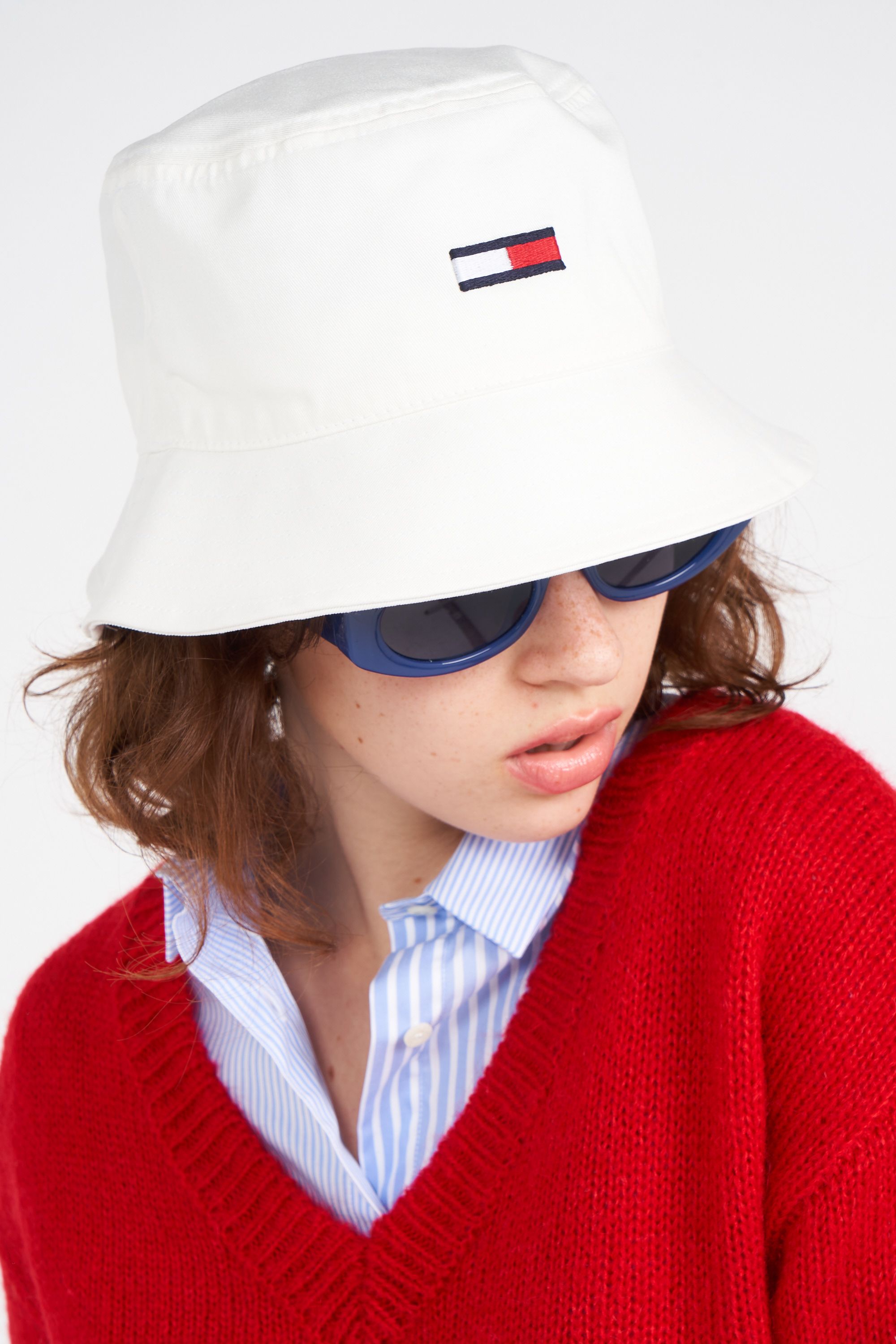 TOMMY JEANS Bob TJW FLAG BUCKET HAT Blanc