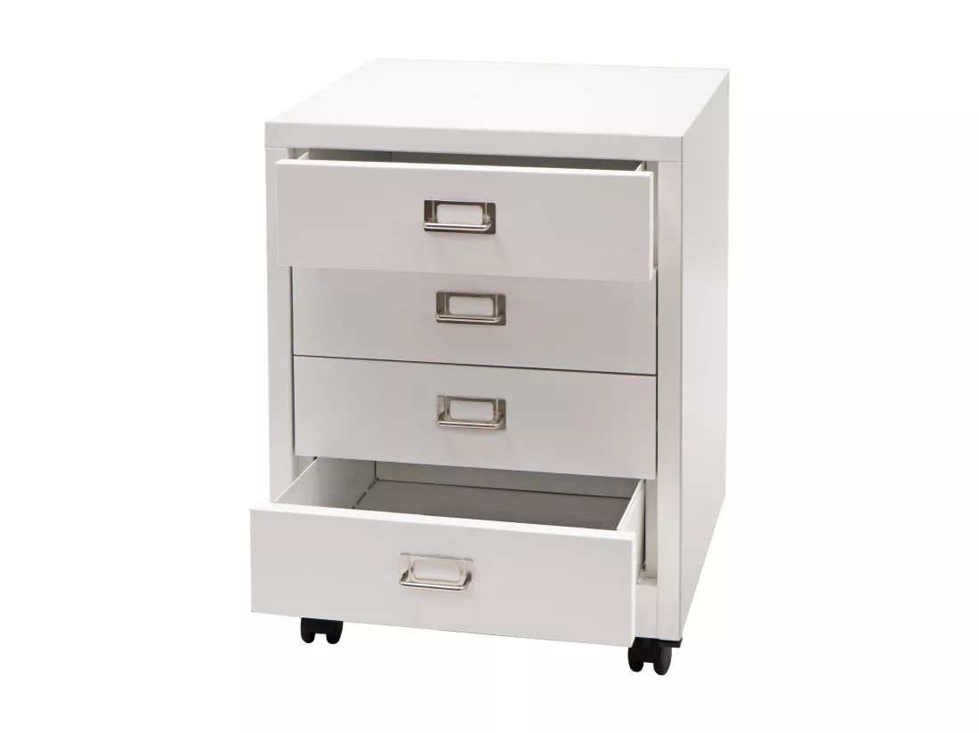 Caisson à roulettes MCW-L49, blanc
