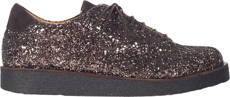 ANGULUS Sneaker i glitter på plateausål 2487/2193 brown glitter/dark b