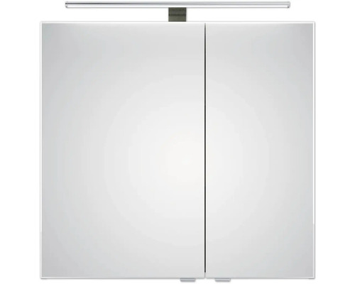Pelipal Sunline 114 badkamermeubelset, BxHxD 112 x 200 x 46 cm, frontkleur: Riviera eiken, 4-delige badkamermeubelset met witte keramische wastafel en badmeubel, spiegelkast met LED-verlichting, wandkast