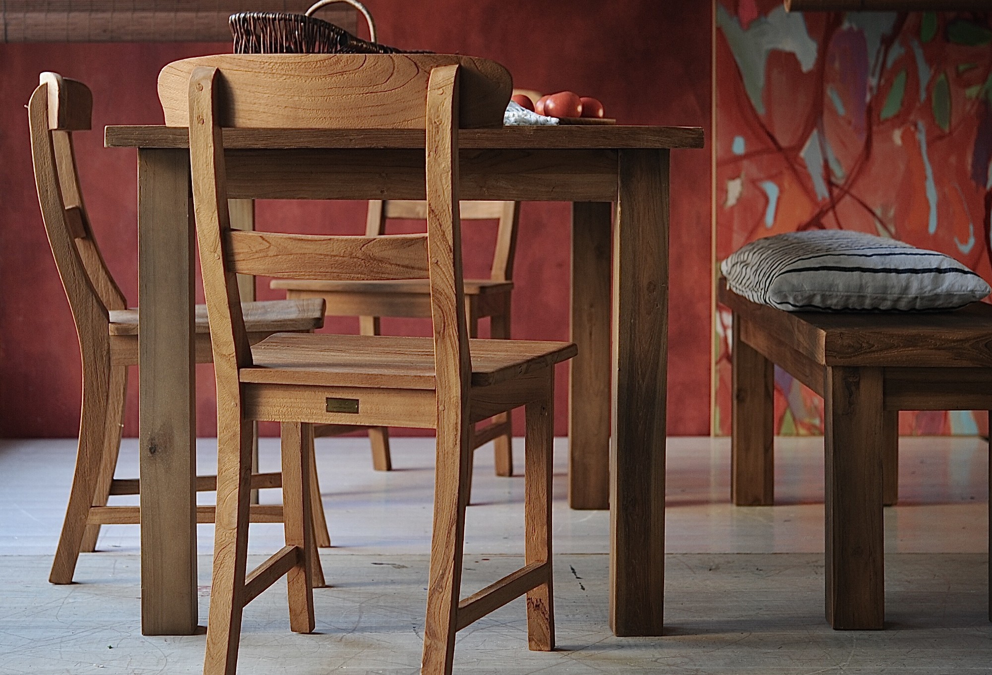 Teak-Stuhl 'Gelder', natur, T 55 cm, B 46 cm, H 89 cm von fischer's lagerhaus