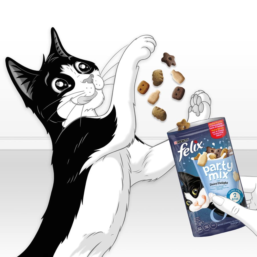 Felix Party Mix Petiscos Lácteos para Gatos