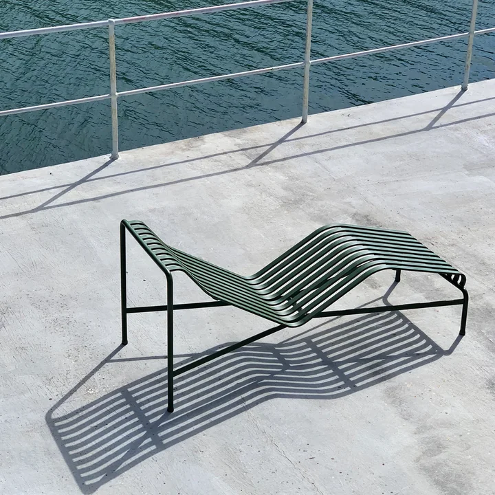 HAY - Palissade Chaise Longue Liegestuhl, anthrazit