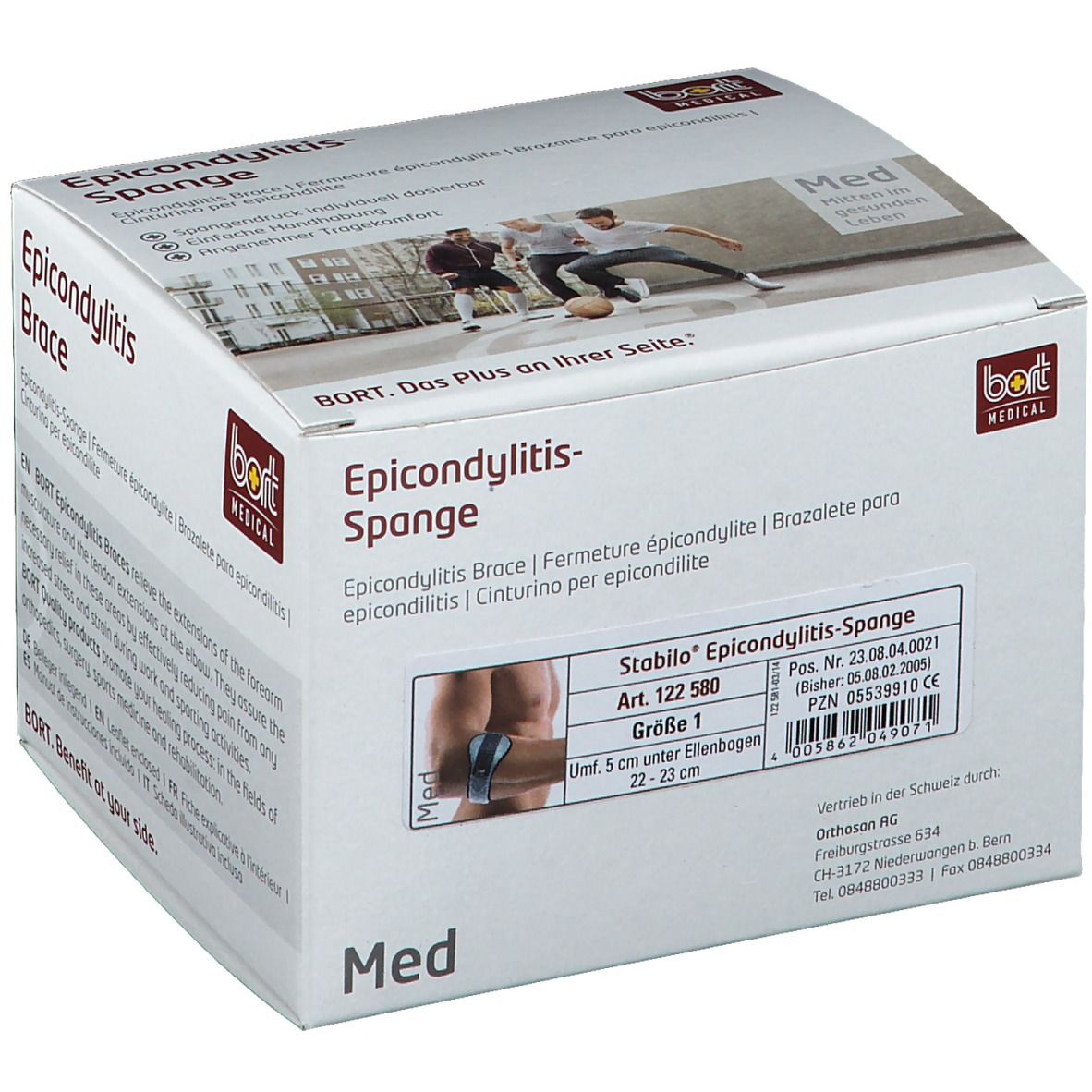 BORT Stabilo® Epicondylitis-Spange mit ulnarer Entlastung Gr. 1 grau
