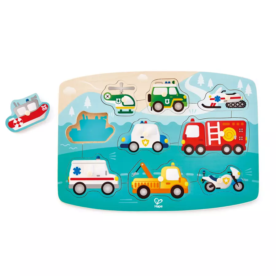 Hape Puzzle Einsatzfahrzeuge