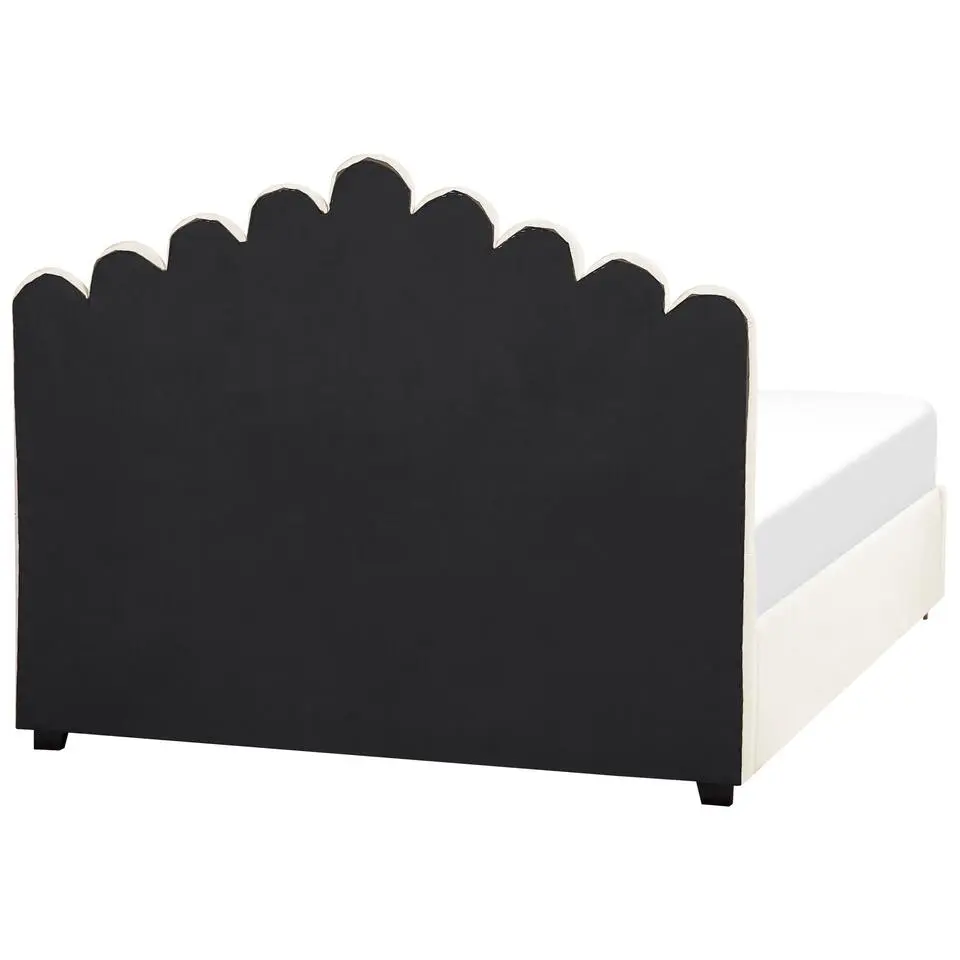 VINCENNES - Bed met opbergruimte - Wit - 160 x 200 cm - Fluweel