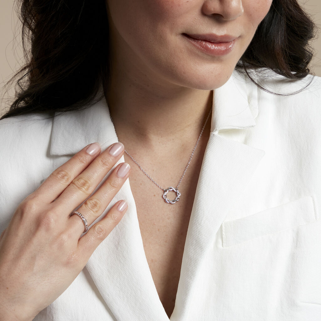 Collier Calandra Argent Blanc Oxyde De Zirconium