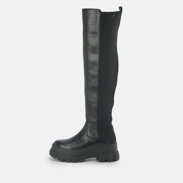 Aspha Over bottes plates véganes, noir
