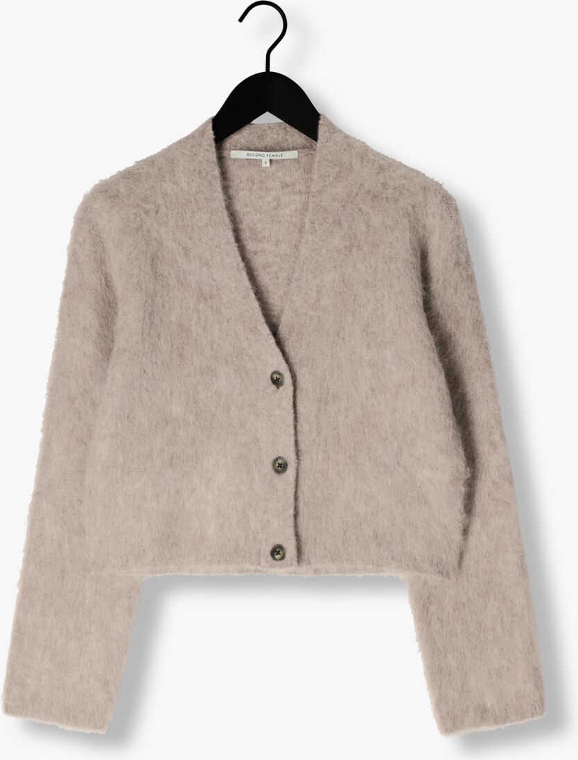 beige second female vest karla knit cardigan