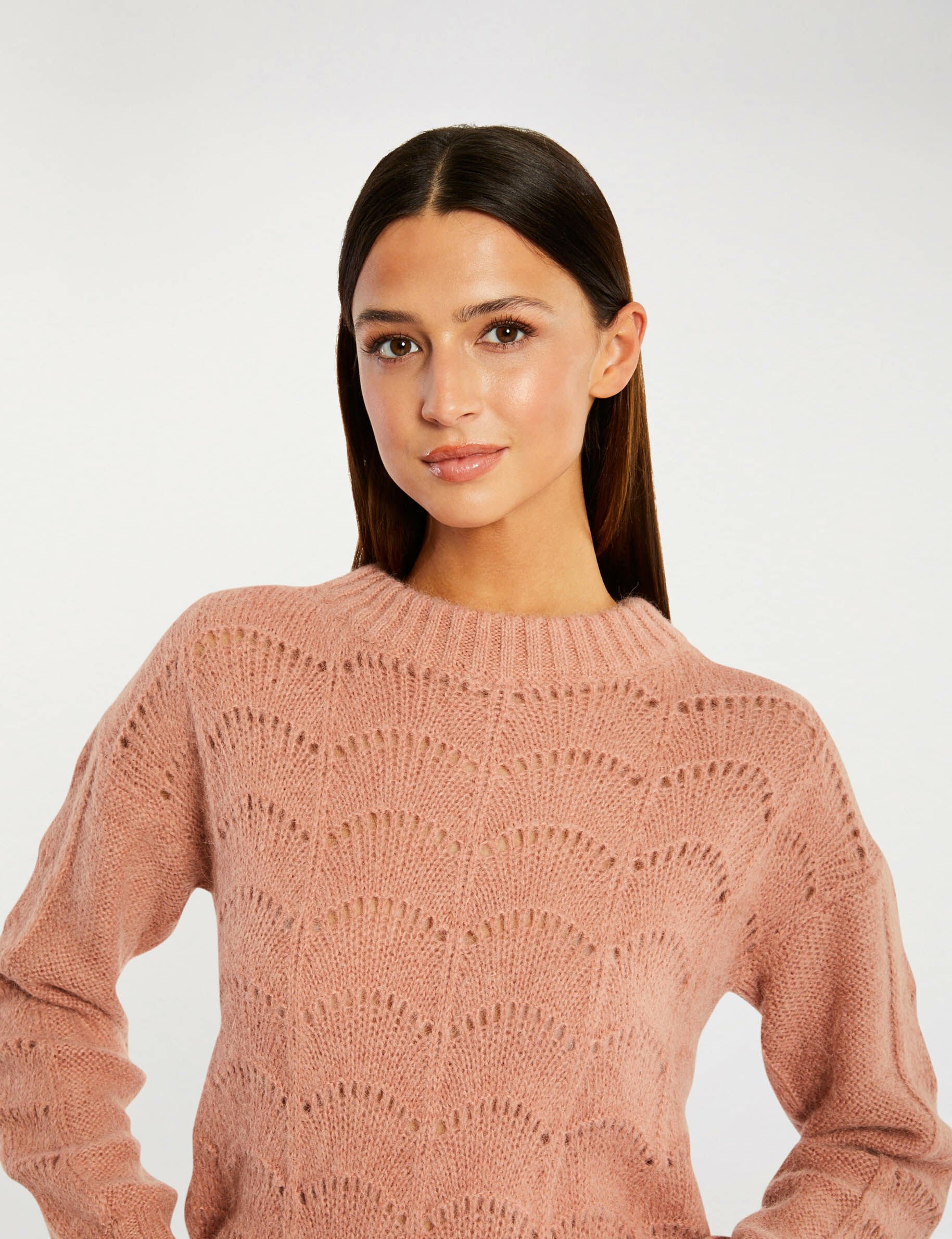 Pull à manches longues vieux rose femme - vieux_rose