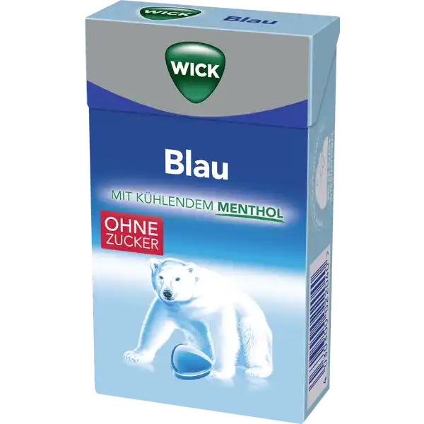 Blau Menthol Hustenbonbons ohne Zucker