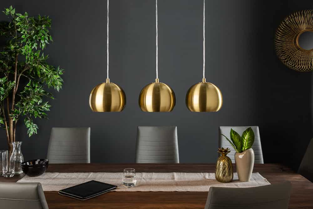 Moderne 3er Hängeleuchte GOLDEN BALL gold Hängelampe höhenverstellbar