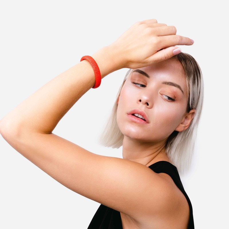 Bracelet Galuchat rouge 10