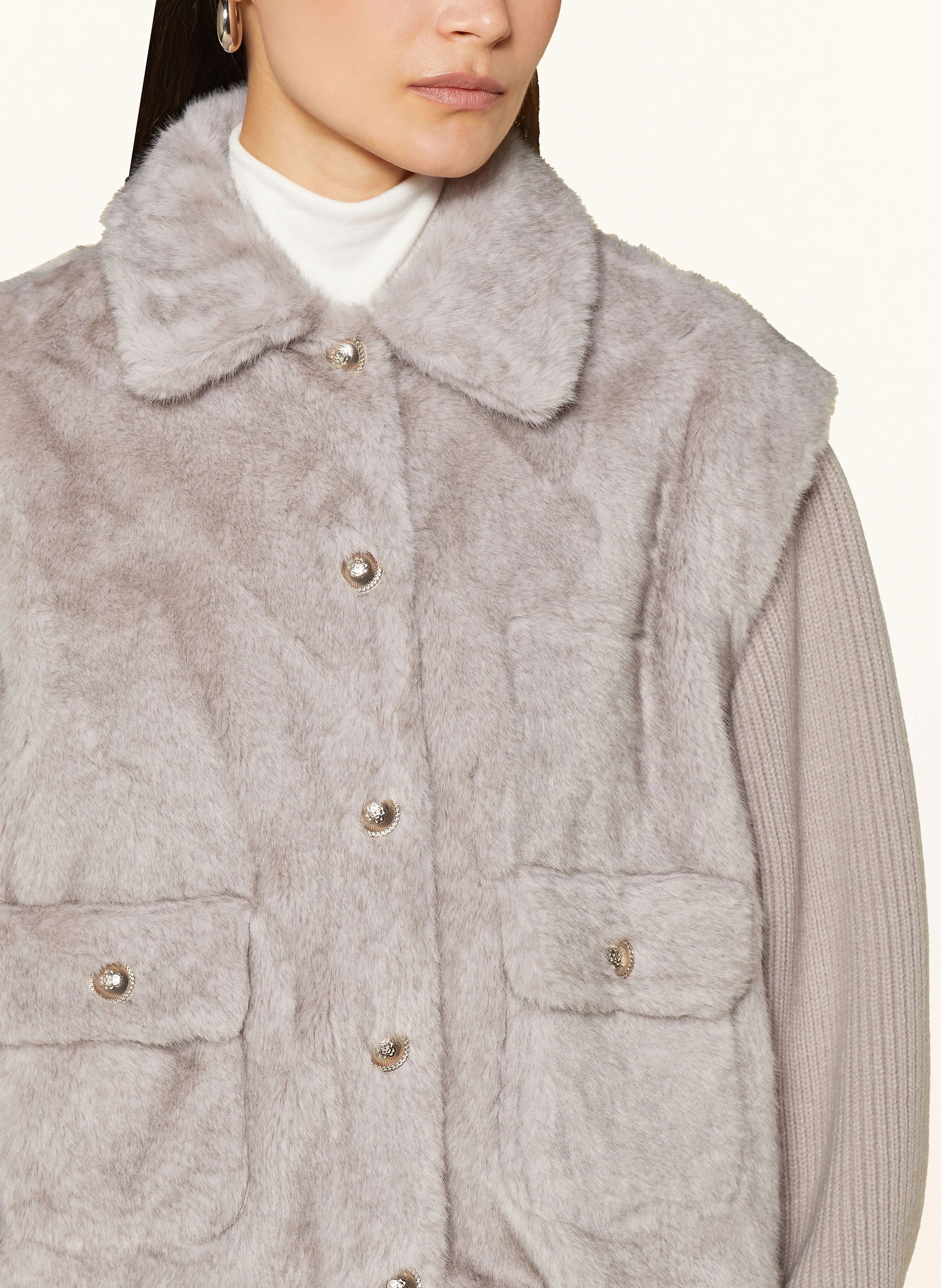 maje Jacke im Materialmix